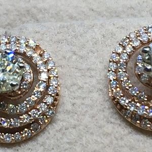 VINTAGE CUSTOM MADE HALO ROSE EARRINGS